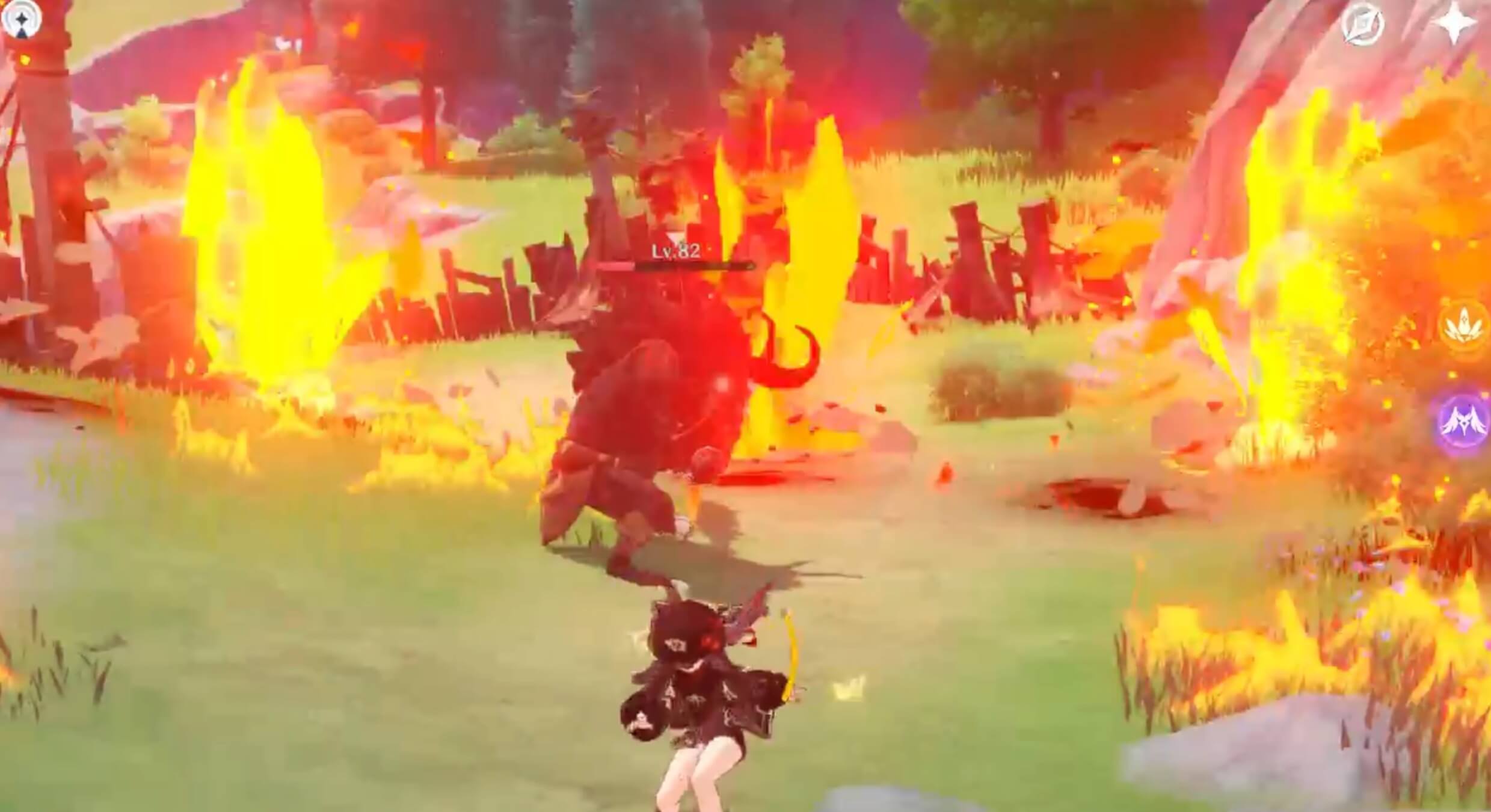 ジャンプ攻撃+拡散火柱