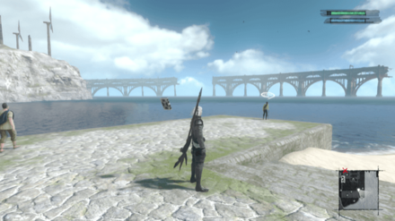 海岸の街街側の釣り場