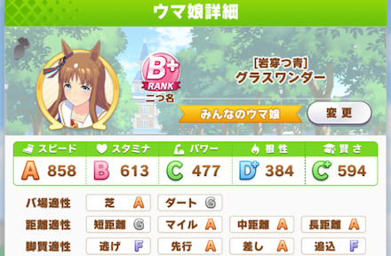 評価B+グラスワンダーpng