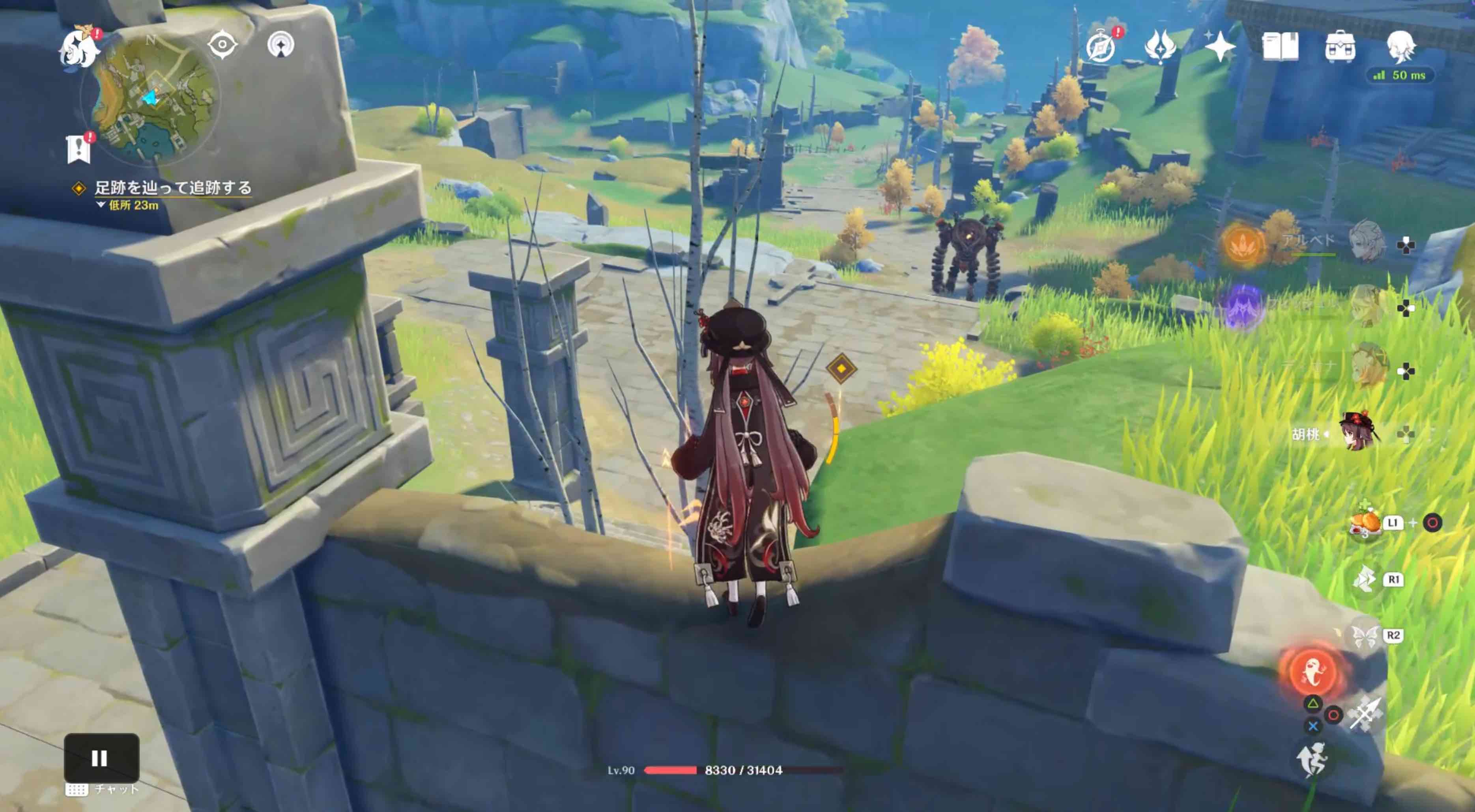 足跡を辿って追跡する