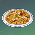 魚肉の焼き麺の画像