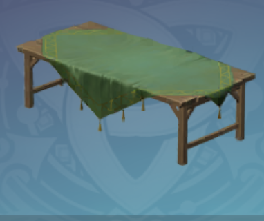 ひし形卓布の長テーブルの画像