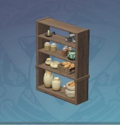 杉のオープン商品棚の画像