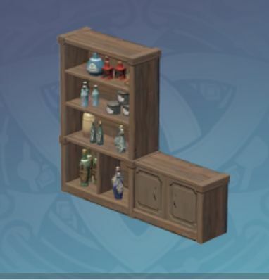 杉の組み合わせ式商品棚の画像