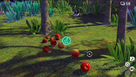 ふわリンゴを投げる