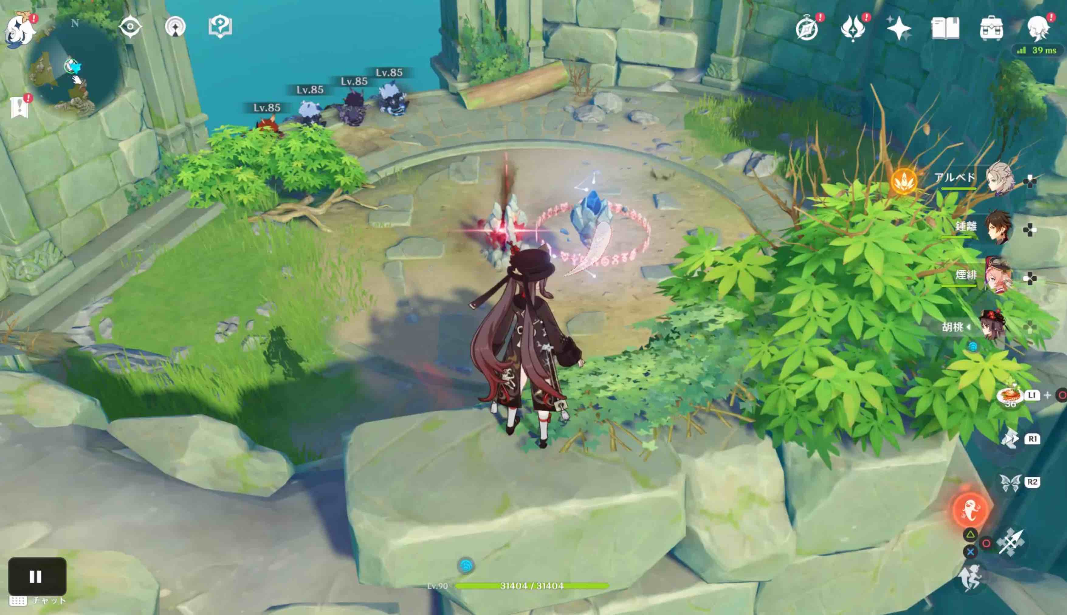 変異の石は中央