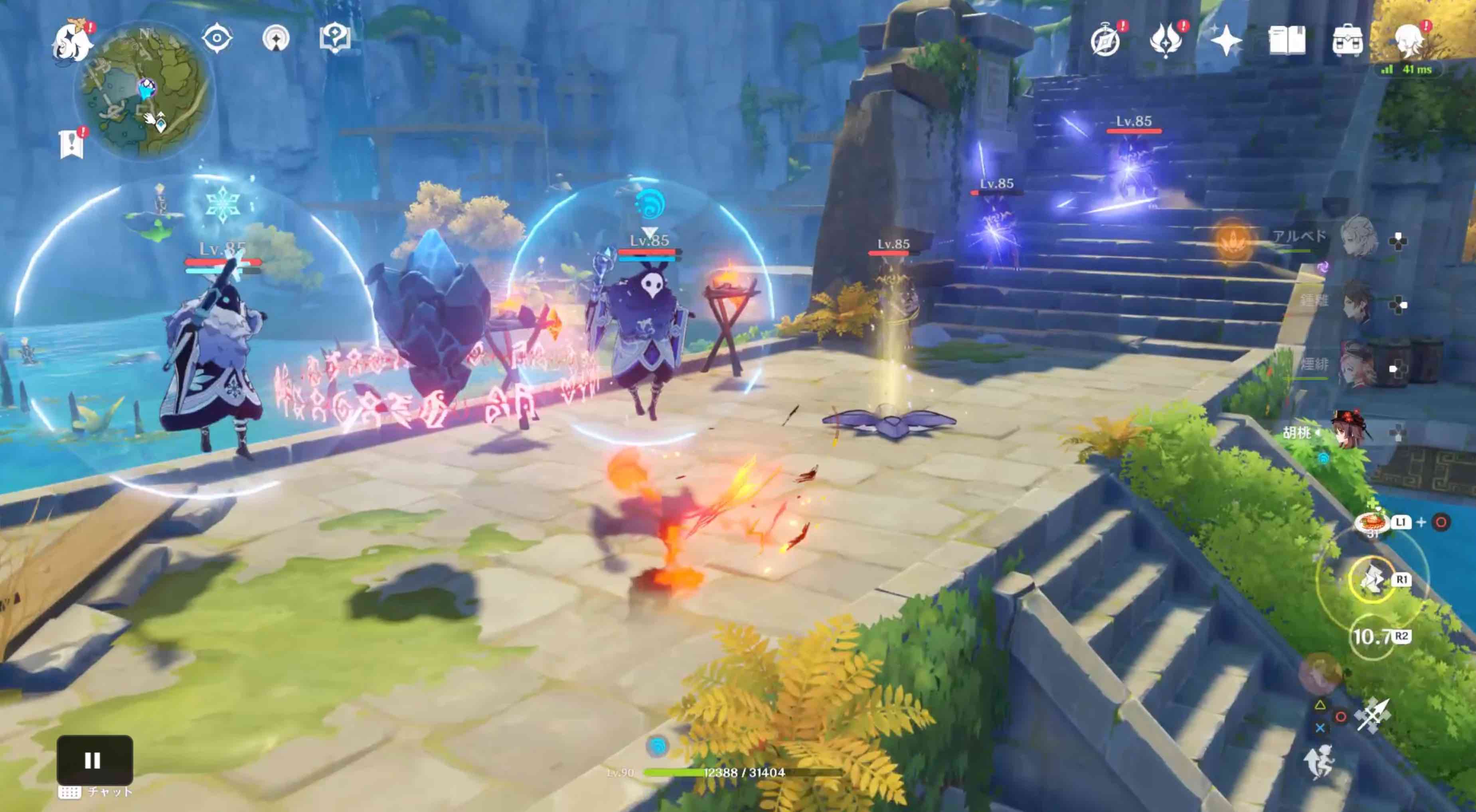 元素反応のダメージに注意しつつ敵を倒す