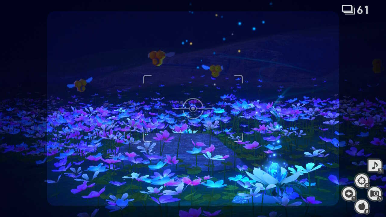 花畑の1番手前のクリスタルフラワーを光らせる