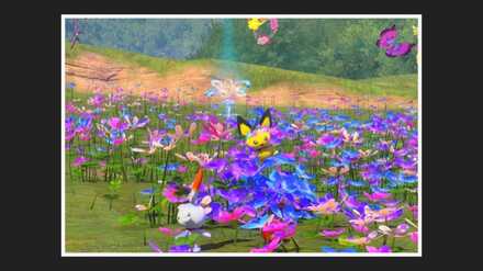 花飾りを付けたピチューが飛び出してくるので撮影