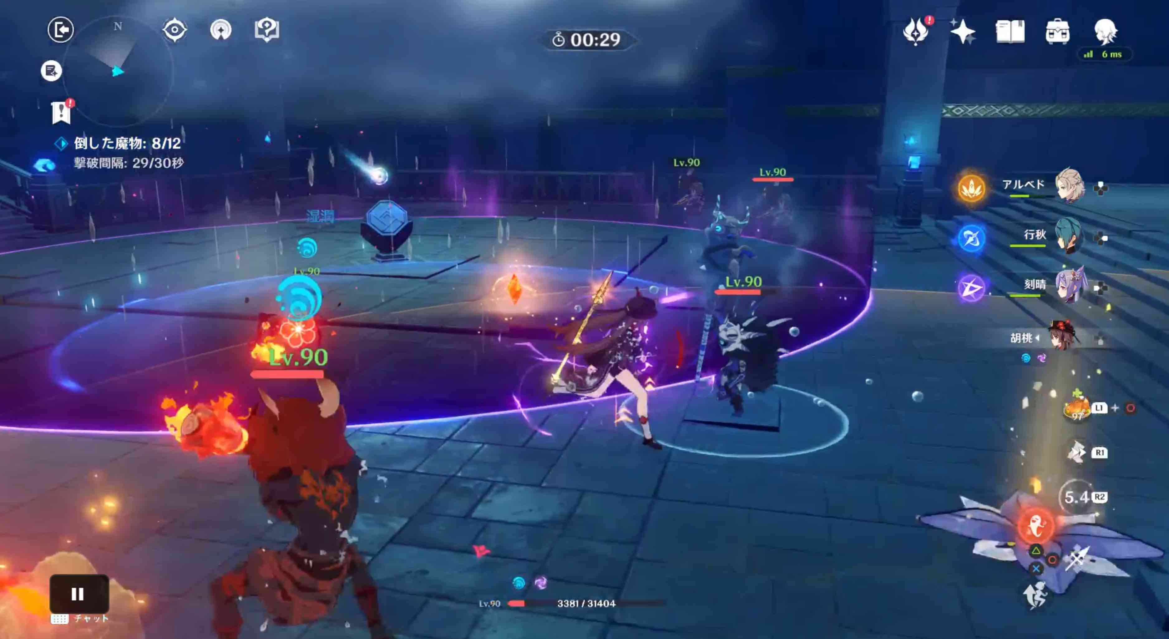 1戦目は時間が切れる前に敵を12体倒す