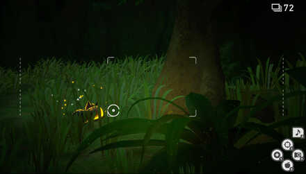 寝ているレパルダスにイルミナオーブを当てる