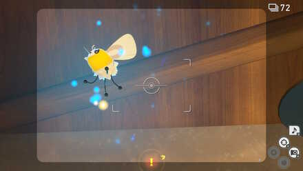 頭上にいるアブリーにイルミナオーブを当てる