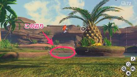 オアシスにふわりんごを投げる