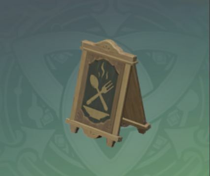 レストランの木製看板の画像