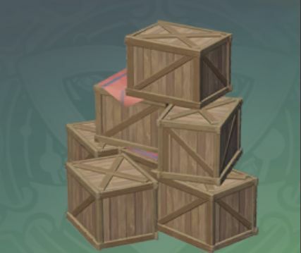 交差して置かれた杉の貨物箱の画像