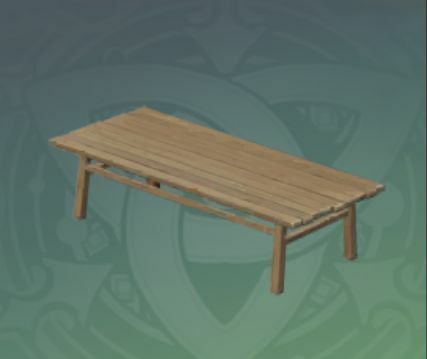 広めの松の長テーブルの画像