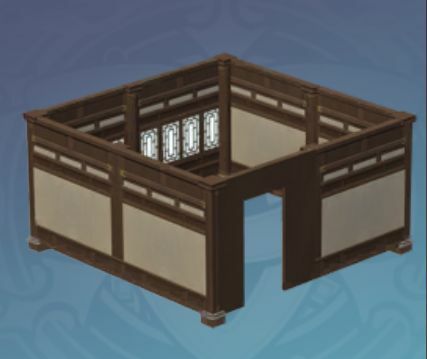 木製軒先付き白壁の画像