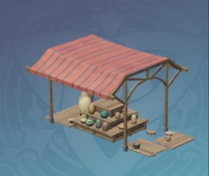 賑やかな雑貨露店の画像