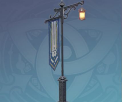 模様が彫られた鉄の街灯の画像