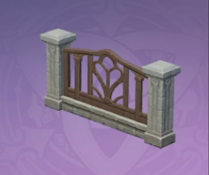 模様が彫られた庭園の壁隅の画像