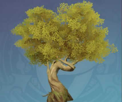 黄葉の盤伏の木の画像