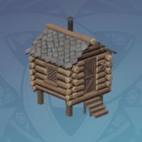 小さな松の小屋の画像