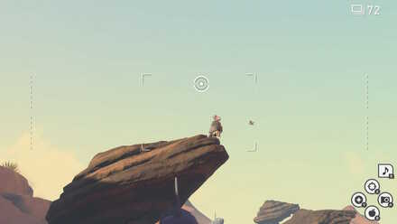 岩の上にいるバルジーナにふわりんごを当てる