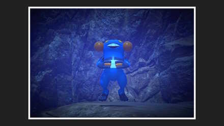 浮かんでいるグレッグルを撮影