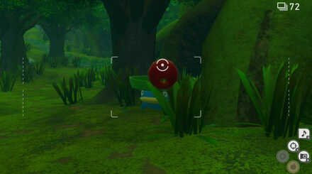 ハスボーにふわリンゴを当てる