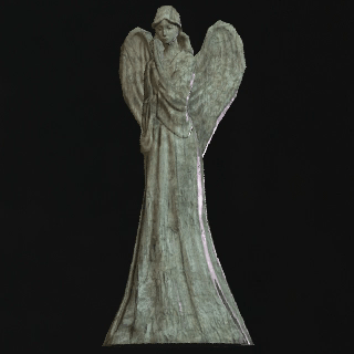 木彫りの女神像の画像