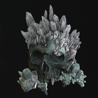 結晶化した頭骨の画像