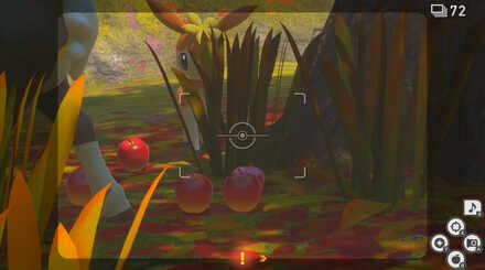 リンゴが沢山あるところにふわリンゴを投げる