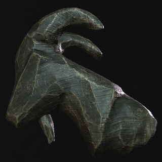 木彫りの動物(頭)の画像