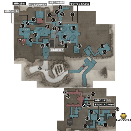 チャート3城1階のマップ