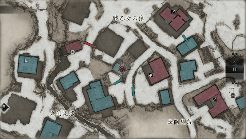 井戸のハンドルがある場所