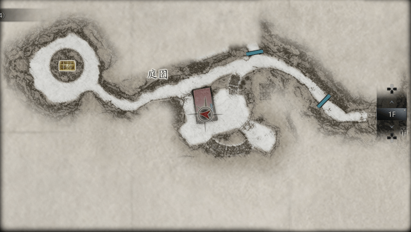 庭園にある南側の民家の中