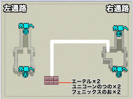 バロン城2通路のマップ画像