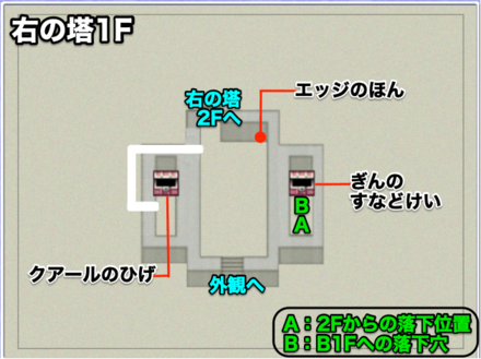エブラーナ城右の塔1Fのマップ画像
