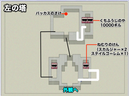 エブラーナ城左の塔のマップ画像