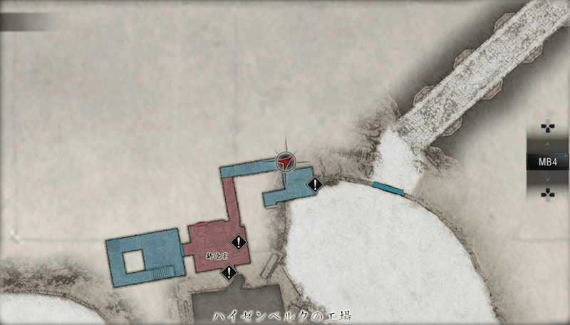 鋳造室の通路先