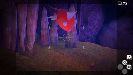 サーチができる場所にふわりんごを投げる