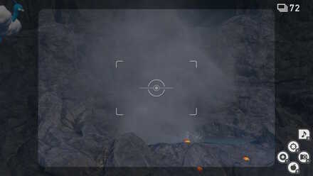 左の温泉にふわりんごを投げ込む