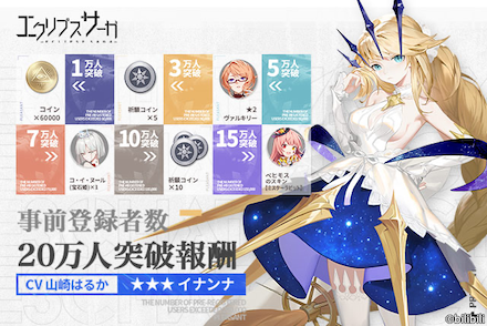 エクサガ 事前登録報酬