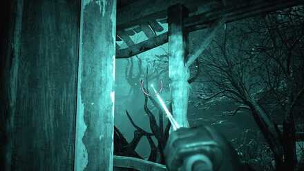 入れの中から照準を合わせてレーザーを撃つ