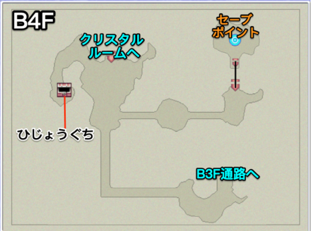 磁力の洞窟B4Fのマップ画像