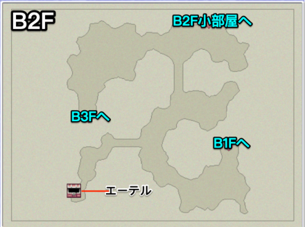 磁力の洞窟B2Fのマップ画像