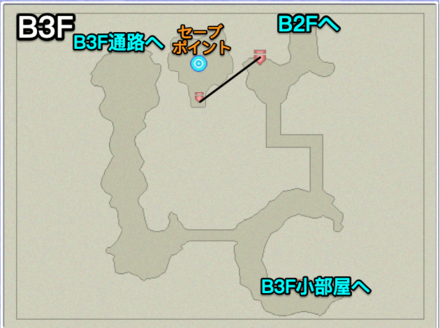 磁力の洞窟B3Fのマップ画像