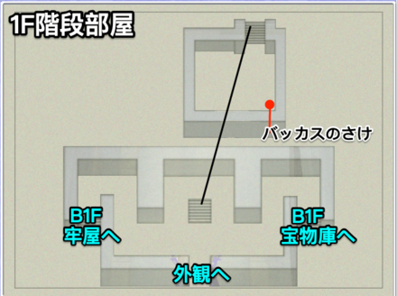 トロイア城1F階段部屋のマップ画像