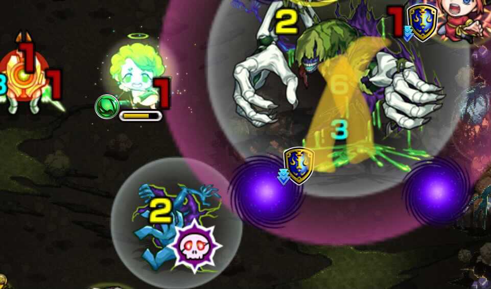 ドクロを倒すとボス防御ダウン