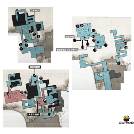 チャート8、B3，MB4、B4のマップ